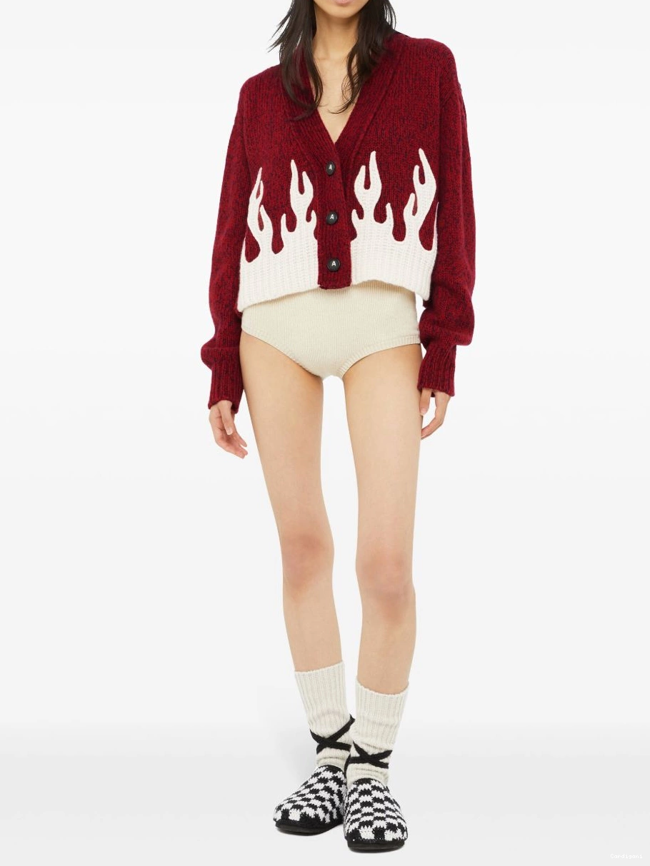 Affordable Women cropped cardigan Alanui flame-motif 0717